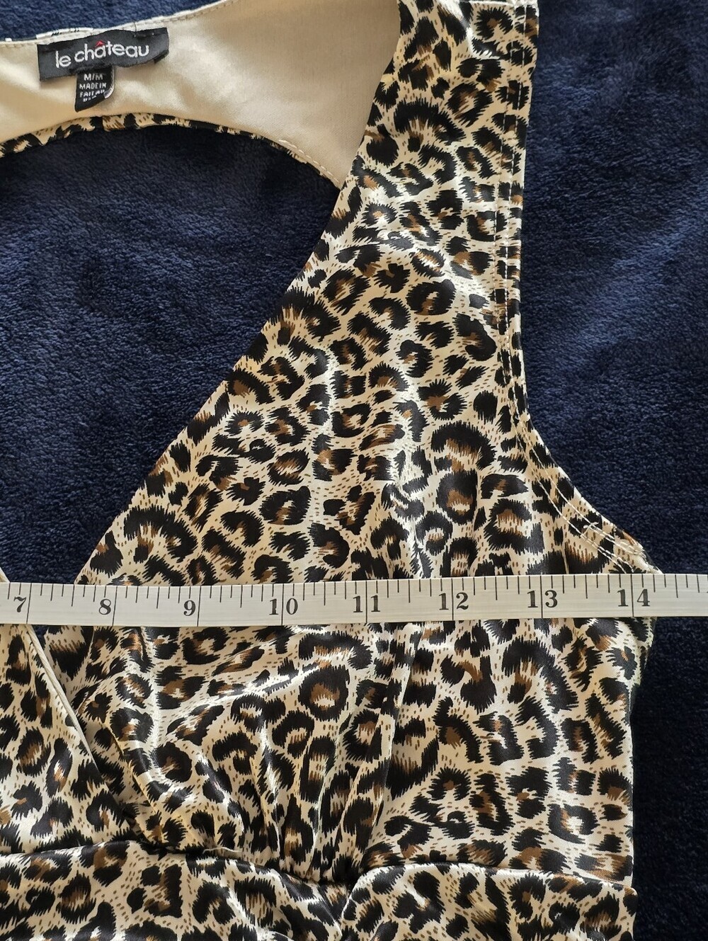 Vintage Y2K Le Château leopard Print Ruched Dress Size M - Picture 7 of 12
